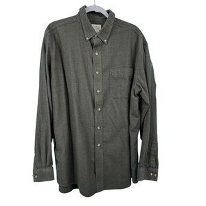 L.L. Bean Olive Cotton Button Down Shirt